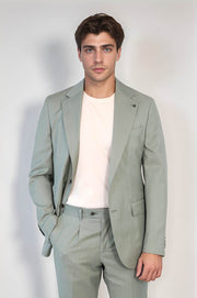 VELVARDE/YÜNLÜ MONO YAKA SLİM TAKIM ELBİSE YEŞİL